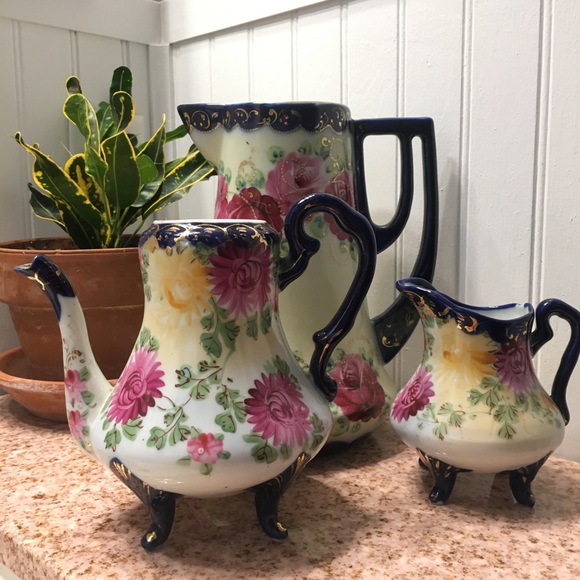 Vintage 1800’s Japanese hand painted pitchers - Picture 7 of 12